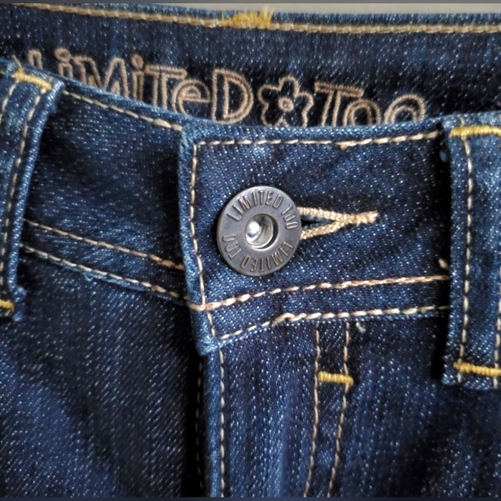 Limited Too 14 Slim Indigo Denim Dark Wash 5-pocket Fitted Bermuda Shorts - Picture 3 of 8